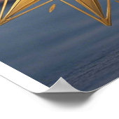 輝け、洗練された幾何学的な黄金の星よ！ ポスター (角)