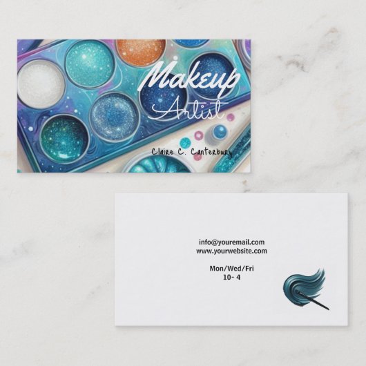 輝はっきりしたくメイクアップアーティスト 名刺 (正面/裏面)