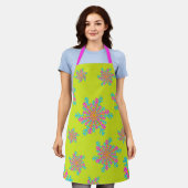 輝はっきりしたく雪カラフルのクリスマモダンス エプロン (着用した状態)