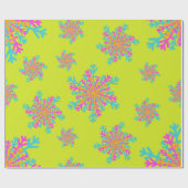 輝はっきりしたく雪カラフルのクリスマモダンス ラッピングペーパー (フラット)