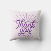 輝やきはタイポグラフィの紫色感謝していしています クッション (裏面)