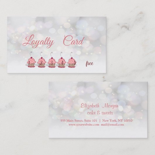 輝エレガントかしい《写真》ぼけ味カップケーキロイヤリティカード ロイヤリティカード (正面/裏面)