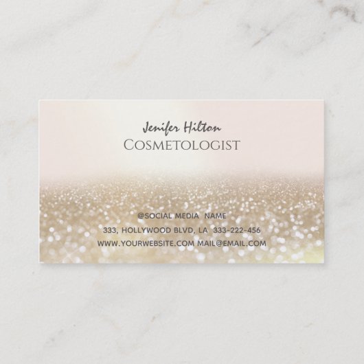 輝エレガントきらめくく点滅の化粧 名刺 (裏面)