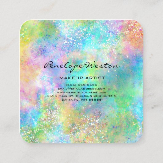 輝エレガントきを放つパステル スクエア名刺 (裏面)