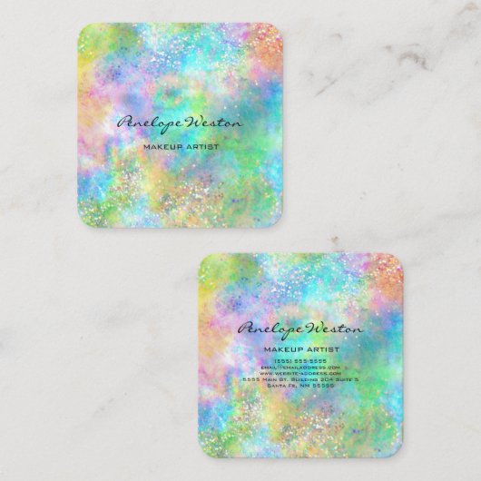 輝エレガントきを放つパステル スクエア名刺 (正面/裏面)