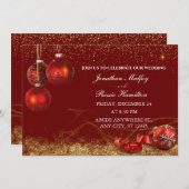輝エレガントくクリスマス結婚ボール 招待状 (正面/裏面)