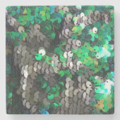 輝エレガントくグラマー緑はディスクのシークアップを楽しむ ストーンコースター (正面)