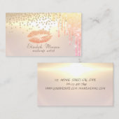 輝エレガントくダイヤモンドの輝く唇が滴る 名刺 (正面/裏面)