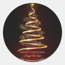 輝エレガントく光を持つ金のクリスマスツリー