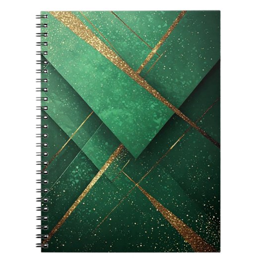 輝エレガントく緑の抽象芸術背景 ノートブック (正面)