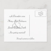 輝エレガントく輝く紫色の日付を保存 案内ポストカード (裏面)