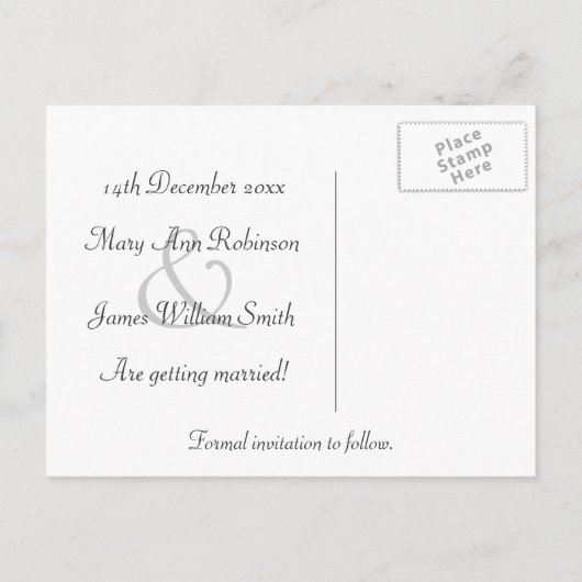 輝エレガントく輝く紫色の日付を保存 案内ポストカード (裏面)