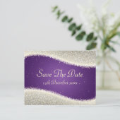 輝エレガントく輝く紫色の日付を保存 案内ポストカード (スタンド正面)