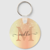 輝エレガントく金ゴールドグラデーショングリッター雨モダン キーホルダー (正面)