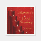 輝エレガントく100誕生日キャンドル スタンダードカクテルナプキン (正面)