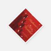 輝エレガントく100誕生日キャンドル スタンダードカクテルナプキン (角)