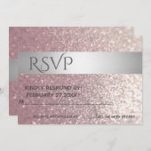 輝エレガントモダンく銀ストライプ銀RSPV 招待状 (正面/裏面)