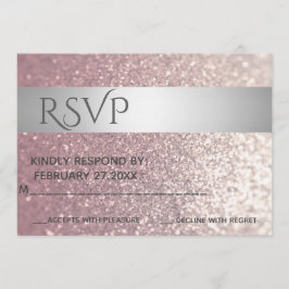 輝エレガントモダンく銀ストライプ銀RSPV 招待状