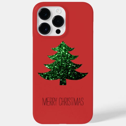 輝カスタマイズくクリスマスの木の緑の輝く赤 Case-Mate iPhoneケース (裏面)