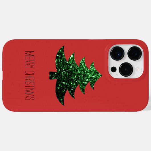 輝カスタマイズくクリスマスの木の緑の輝く赤 Case-Mate iPhoneケース (裏面 (横))