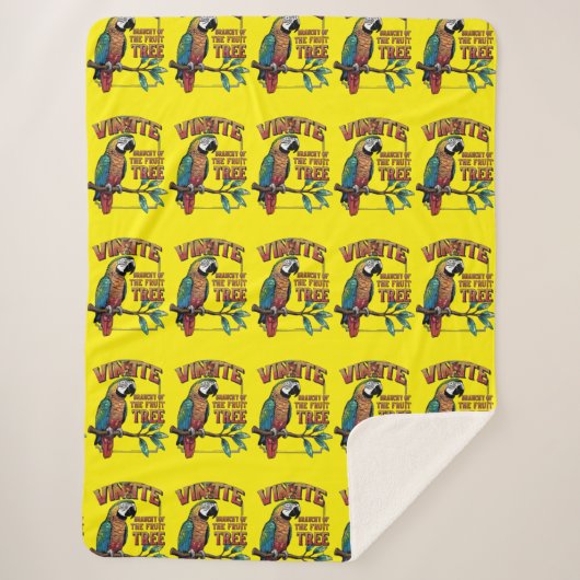 輝カラフルく楽園のオウム シェルパブランケット (正面)