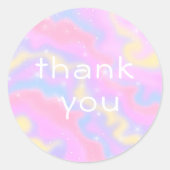 輝カラフルく虹ありがとう ラウンドシール (正面)