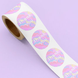 輝カラフルく虹ありがとう ラウンドシール