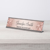 輝ガーリーかしいフェイクバラ金ゴールドグラデーション デスクネームプレート (正面)