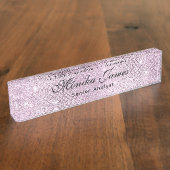 輝ガーリーかしい銀フェイク色 デスクネームプレート (側面)