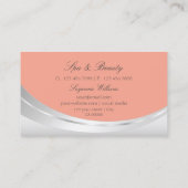 輝スタイリッシュくダイヤモンドを持つコーラルシルバーの装飾 名刺 (裏面)