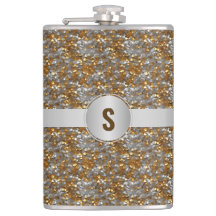 輝パーソナライズされたく装飾銀金ゴールドフラスコ