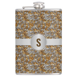 輝パーソナライズされたく装飾銀金ゴールドフラスコ フラスク