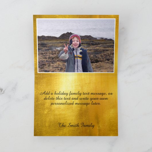 輝フェイクく黄金の箔ファミリー写真 シーズンカード (内部)