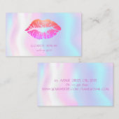 輝モダンかしい唇、メイクアップアーティストのホログラフィック 名刺 (正面/裏面)