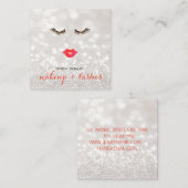 輝モダンかしい《写真》ぼけ味,唇,まばたき,化粧 スクエア名刺 (正面/裏面)