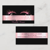 輝モダンき、まばたき、黒いメイクアップアーティスト 名刺 (正面/裏面)