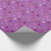輝モダンく星、紫、梅、ピンク ラッピングペーパー (角)