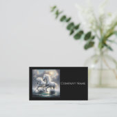 輝威厳のあるかしい白い馬の船酔い 名刺 (スタンド正面)