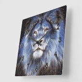 輝威厳のあるく獅子 スクエア壁時計 (傾斜)