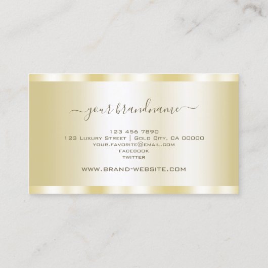 輝性金ゴールド石による高貴なフェイク効果 名刺 (裏面)
