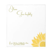 輝感動的パーソナライズされたき明るい少女 ノートパッド (正面)