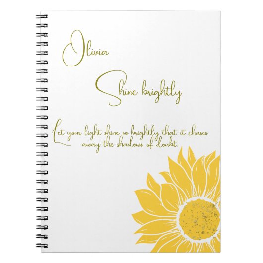 輝感動的パーソナライズされたき明るい少女 ノートブック (正面)