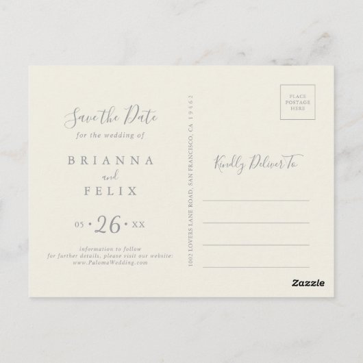 輝数々の色のワイルドフラワー日付の保存 ポストカード (裏面)