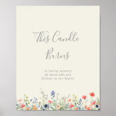 輝数々の色の野花このろうそく ポスター (正面)