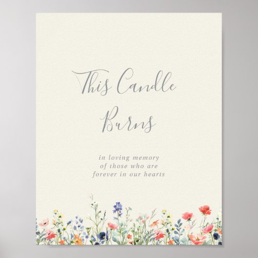 輝数々の色の野花このろうそく ポスター (正面)