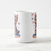 輝生まれきへ – かわいい愛国心ヨークシャーテリア7月4日 コーヒーマグカップ (中央)