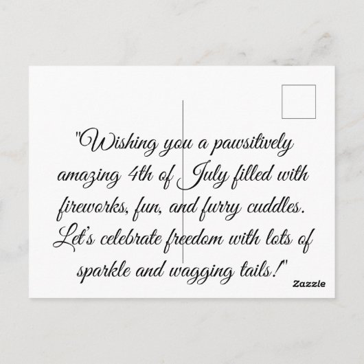 輝生まれきへ – 7月4日かわいいフラットカード ポストカード (裏面)