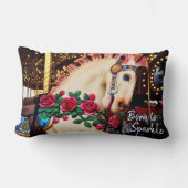 輝生まれく回転木馬馬赤いバラ写真 ランバークッション (正面)