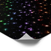 輝白熱［赤熱］光を放つく虹の星の宇宙 ポスター (角)
