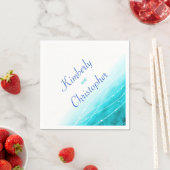 輝色彩の鮮やかく海の青い水の白い紙ナプキン スタンダードカクテルナプキン (インサイチュ)